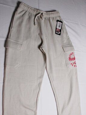 Ohio State Buckeyes Fleece Jogger Sweatpants Gen2 Cream Cargo Pocket Size M/NWT